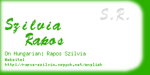 szilvia rapos business card